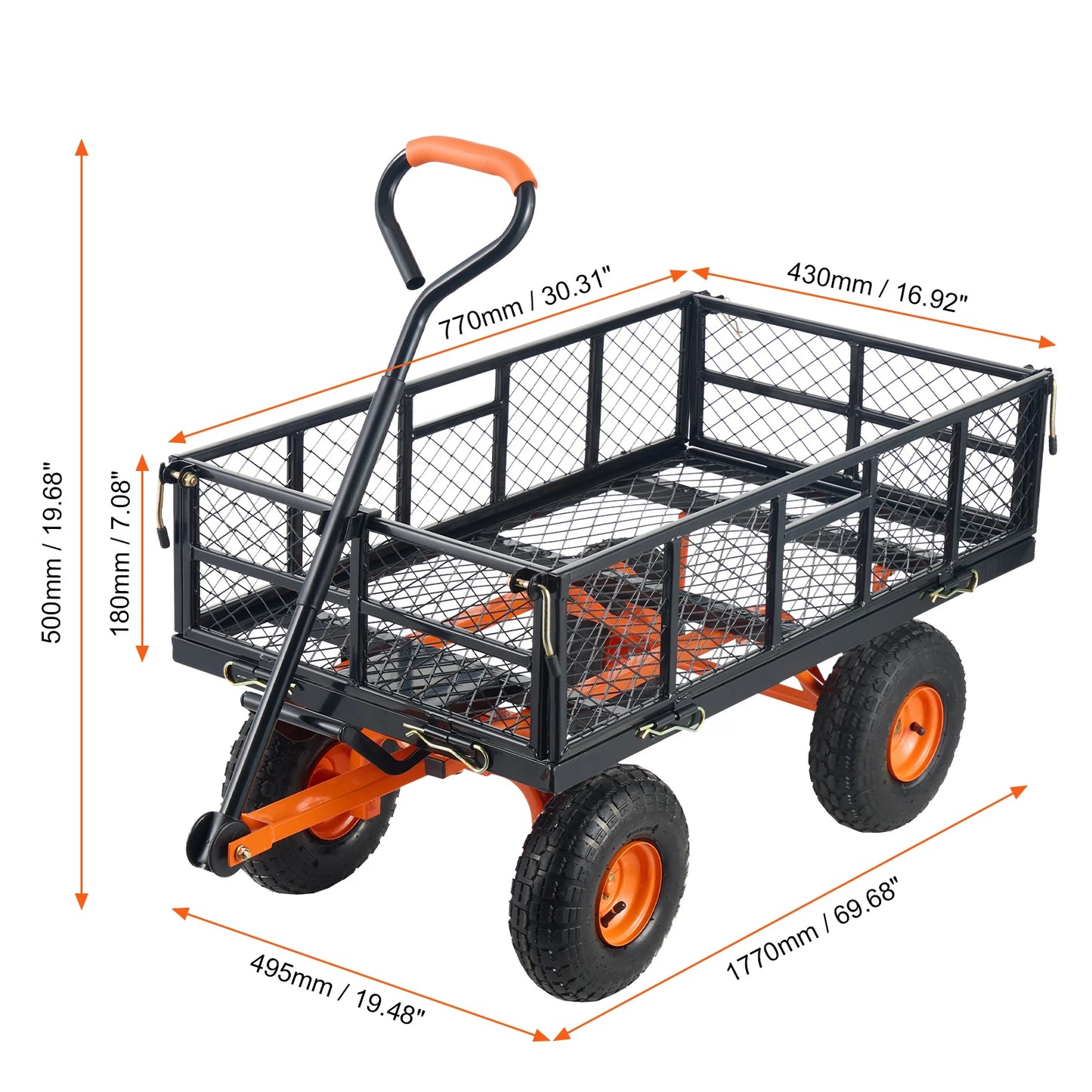 SucceBuy Garden Cart Sturdy Utility Wagon 400 880 Lbs Capacity