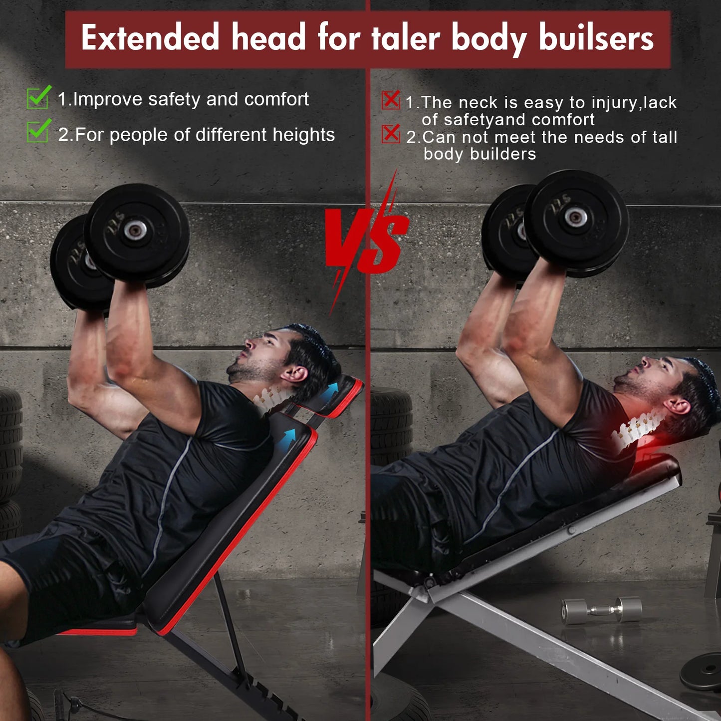 Foldable 7 Level Weight Bench for Full Body Strength Training