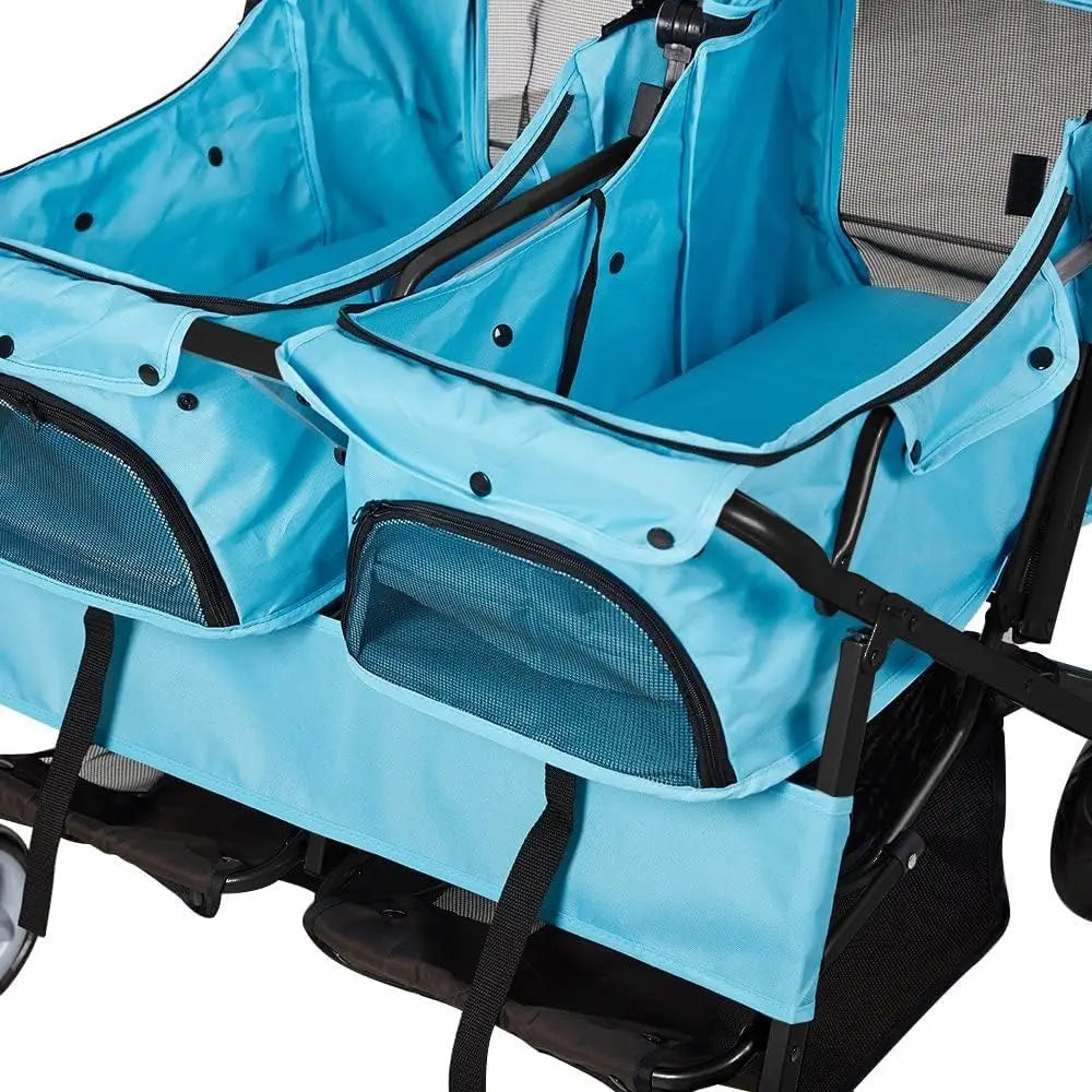 Foldable Twin Pet Stroller for Dogs and Cats Portable Travel