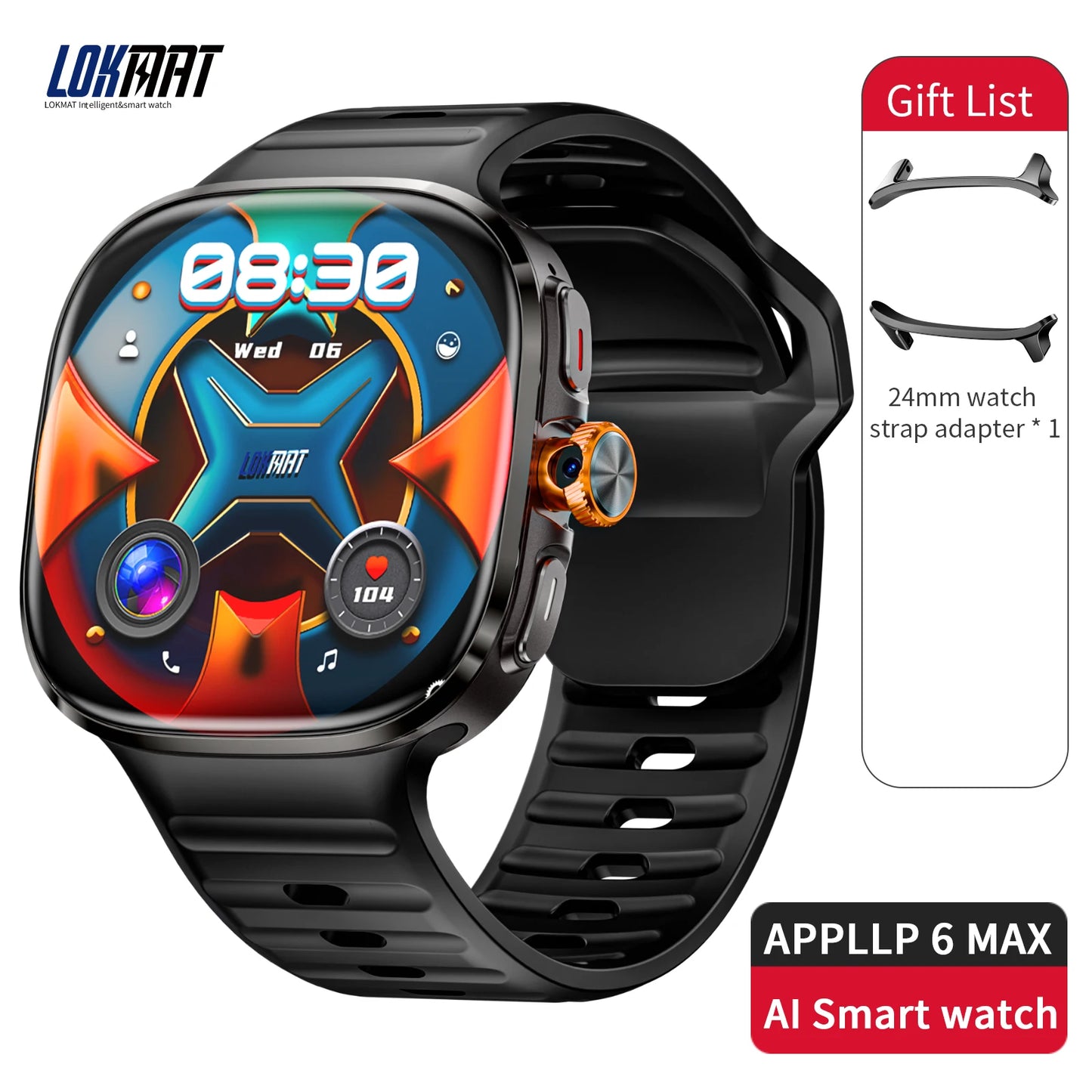 LOKMAT APPLLP 6 MAX Android Smartwatch With AI Translation Camera