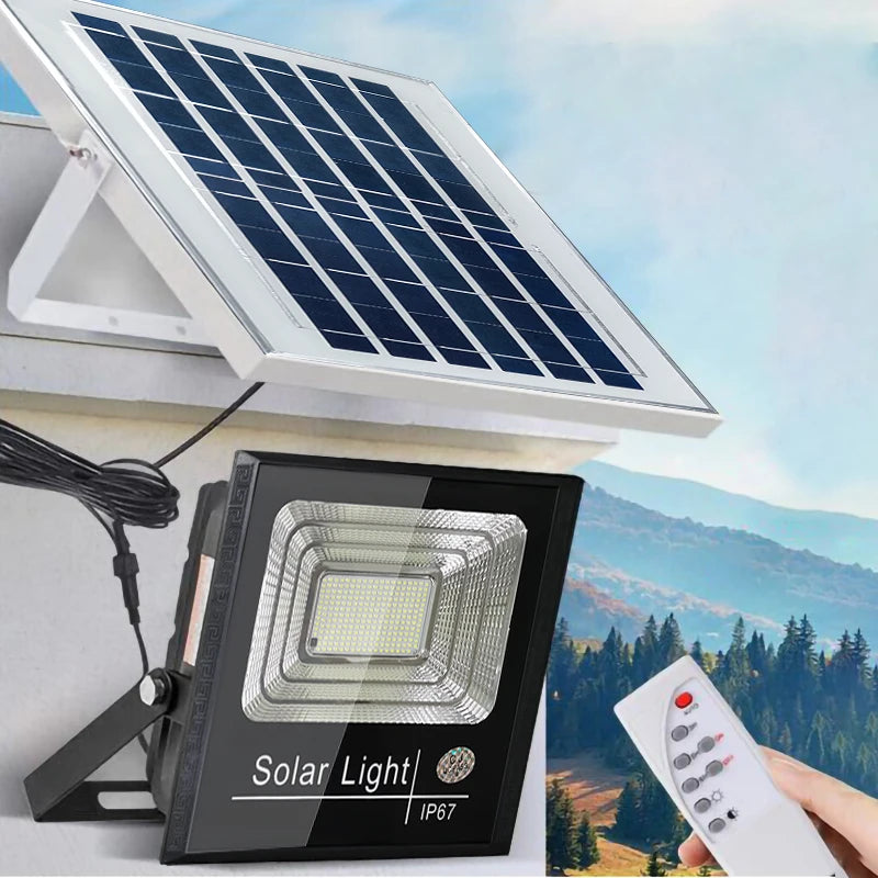 Solar Flood Lights Outdoor Remote Security Light Dusk To Dawn