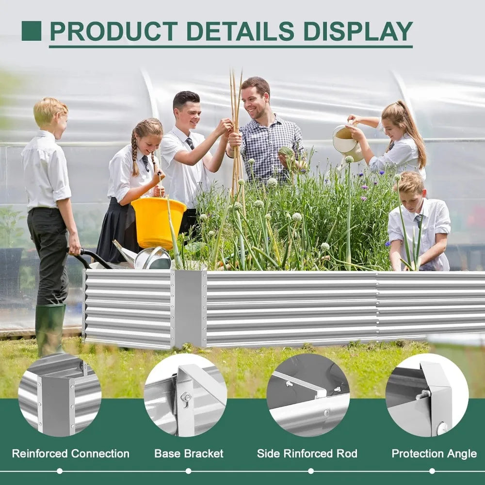 Galvanized Metal Raised Garden Bed Kit For Outdoor Vegetables