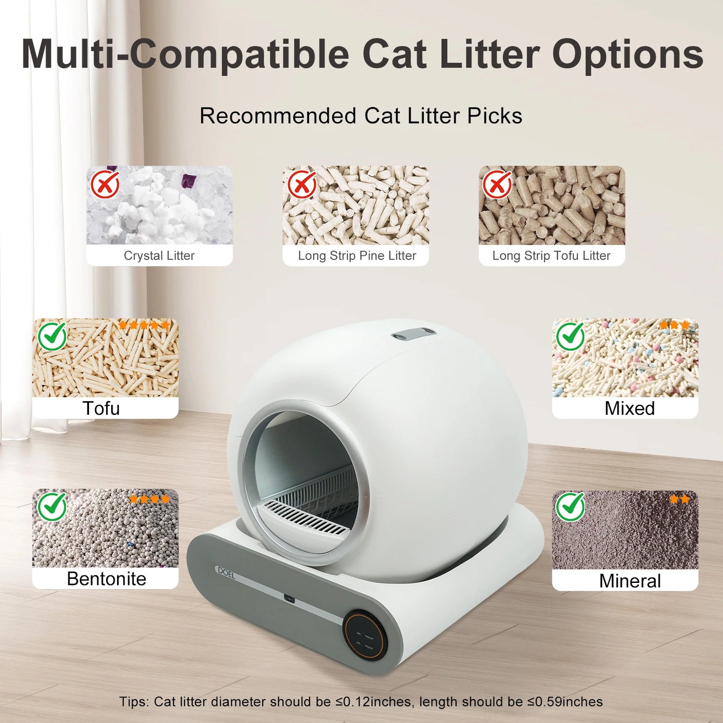 DOEL Self Cleaning Cat Litter Box with Smart App Control
