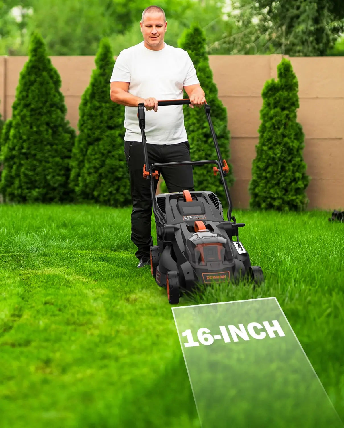 Dovaman 40V Brushless Lawn Mower Battery Included Mulching Bagging