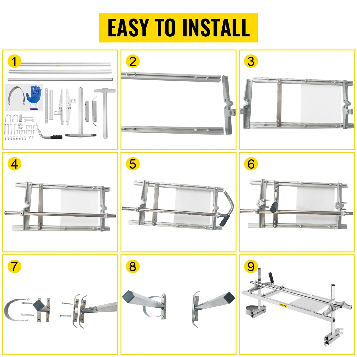 Chainsaw Mill Planking Lumber Cutting Guide Bar Aluminum Steel Portable Sawmill