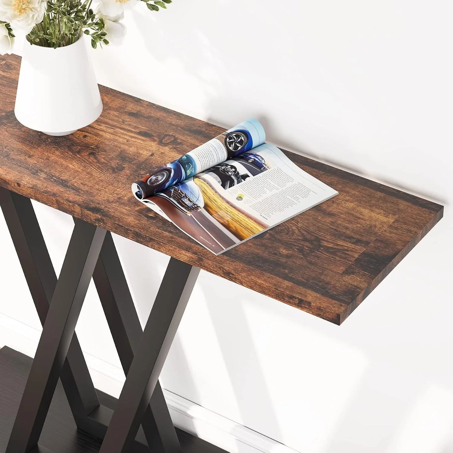 Little Tree Console Table Industrial Hallway Sofa Table Entryway