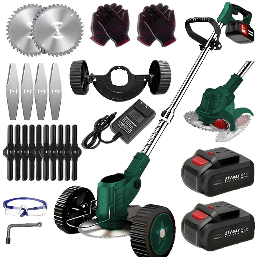 Cordless Portable Lawn Mower Weeder Multi Function With Three Blades