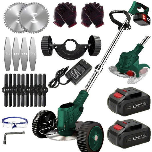 Cordless Portable Lawn Mower Weeder Multi Function With Three Blades