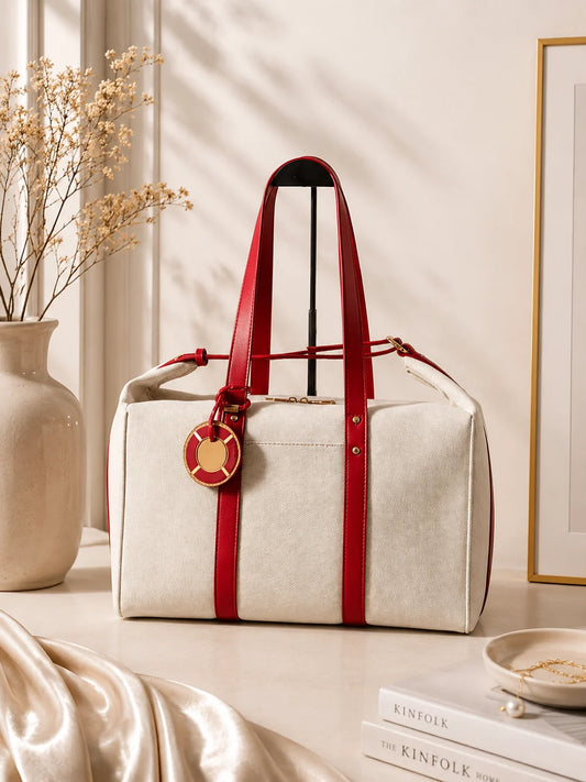 Luxury Women's Canvas Tote Bag Designer Inspired With Shoulder Strap