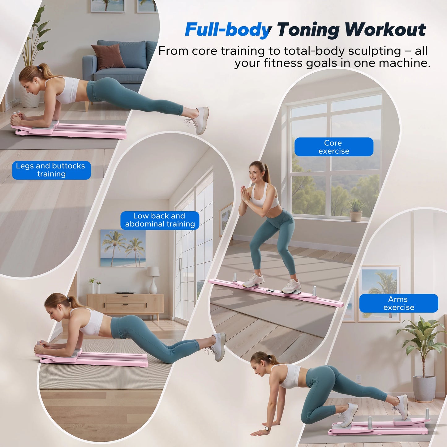 MERACH Detachable Abdominal Pilates Board Trainer With Anti Slip