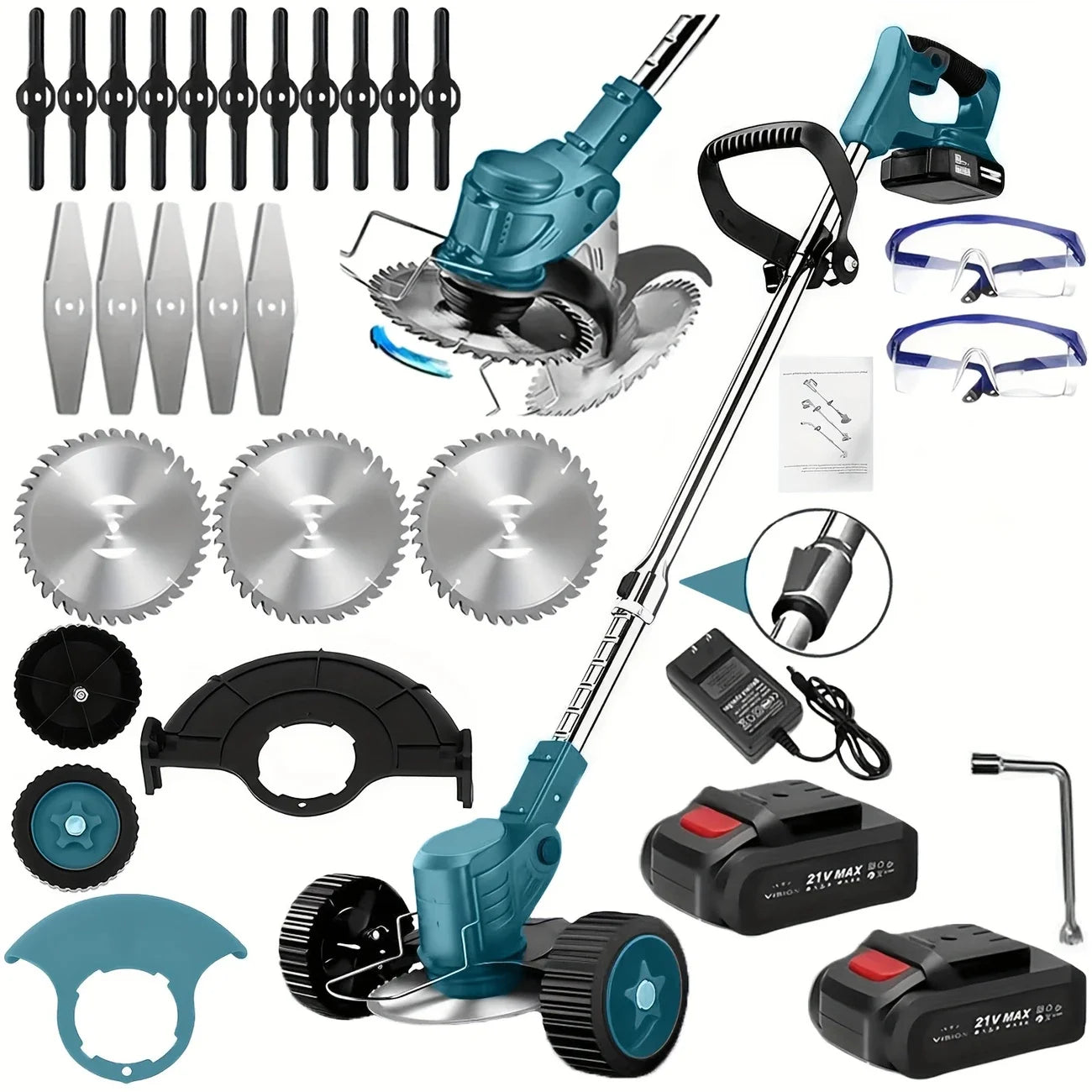 Cordless Lawn Trimmer Edger Mower Brush Cutter For Garden Yard