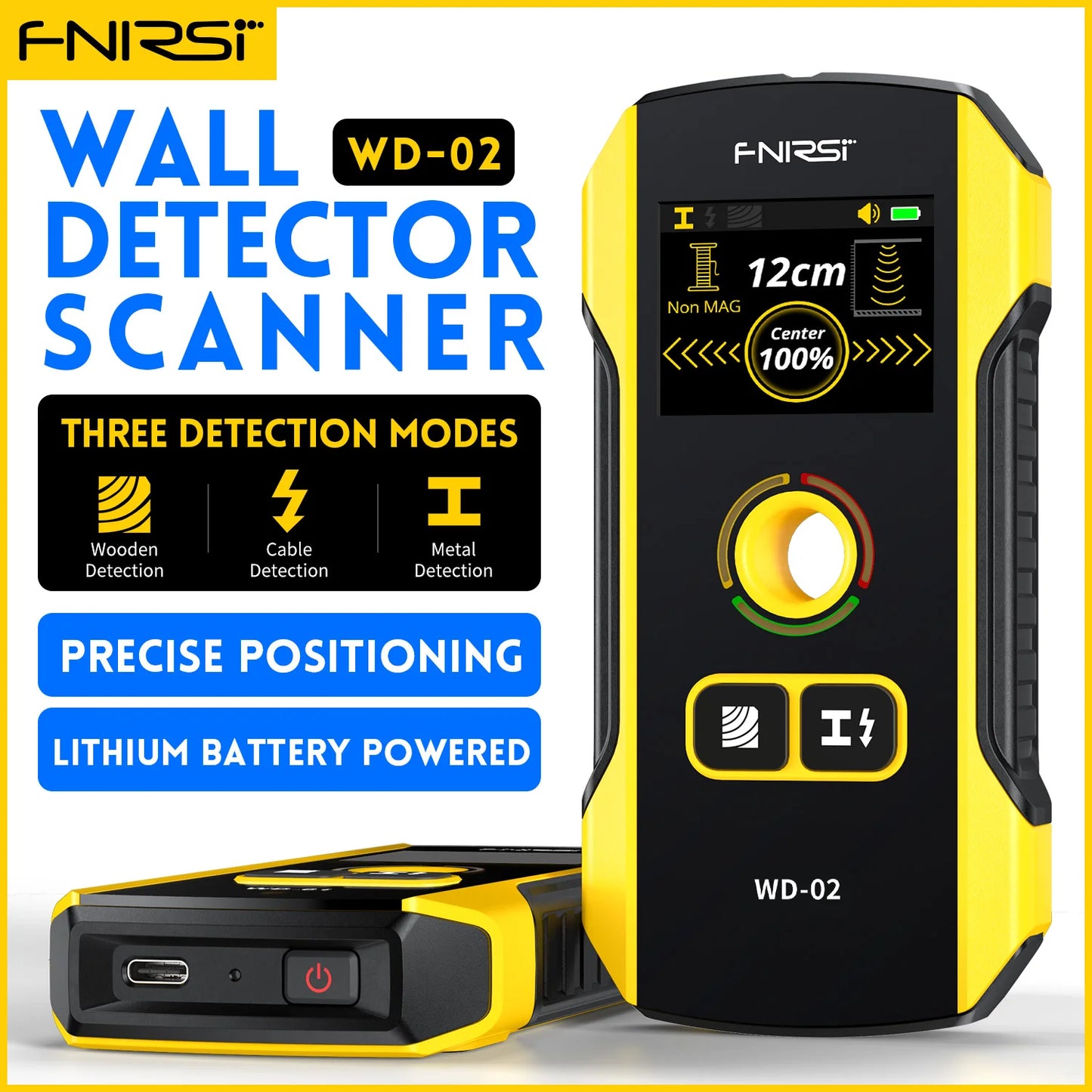 FNIRSI WD01 WD02 Metal Detector Wall Scanner For AC Live Cables Wood Stud Finder