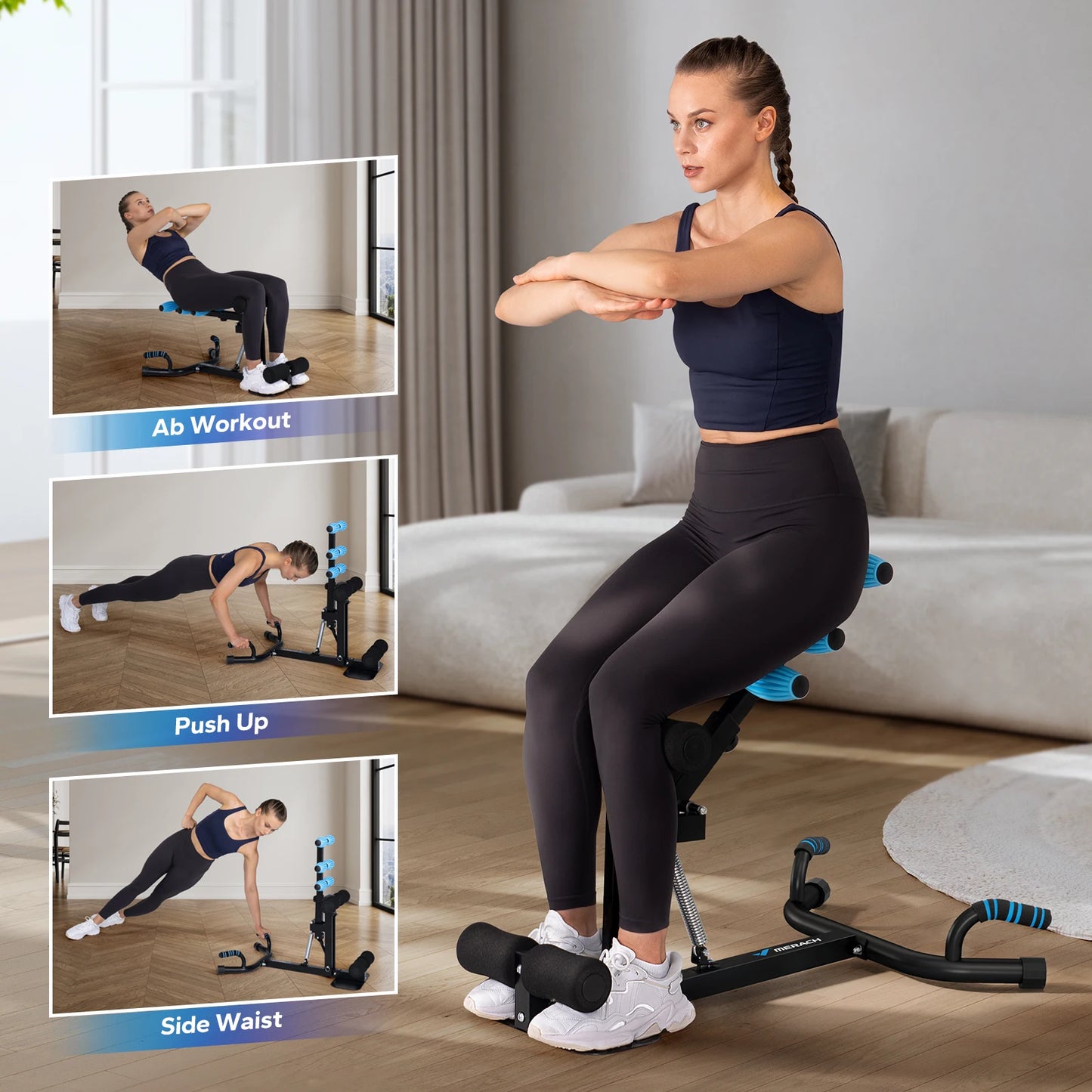 MERACH Deep Squat Machine For Glutes Legs Core And Push Up Training
