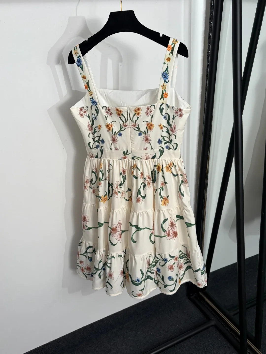 Pastoral Print Tiered Flare Cotton Dress For Women ZX177