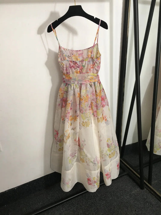Womens Summer Color Block Print Maxi Dress With Elegant Vibe