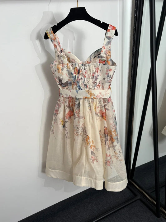 Womens Cotton Knit Print A Line Dress For Summer Casual