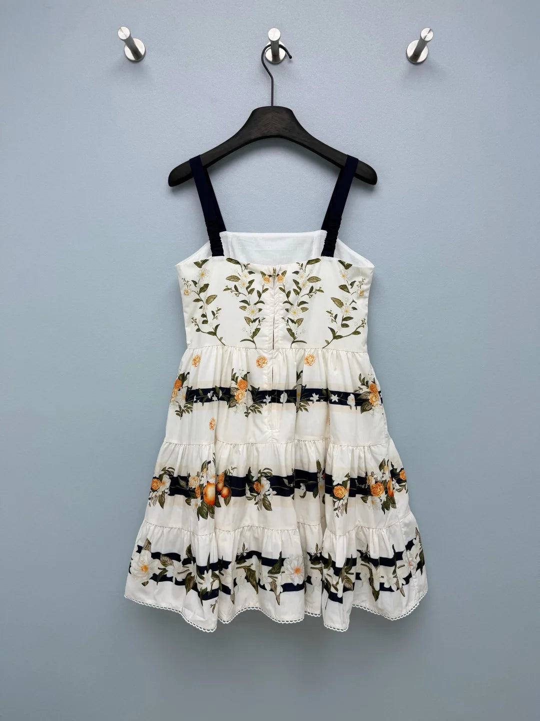 Women's Fruit Print Tiered Summer Dress Cotton Knit