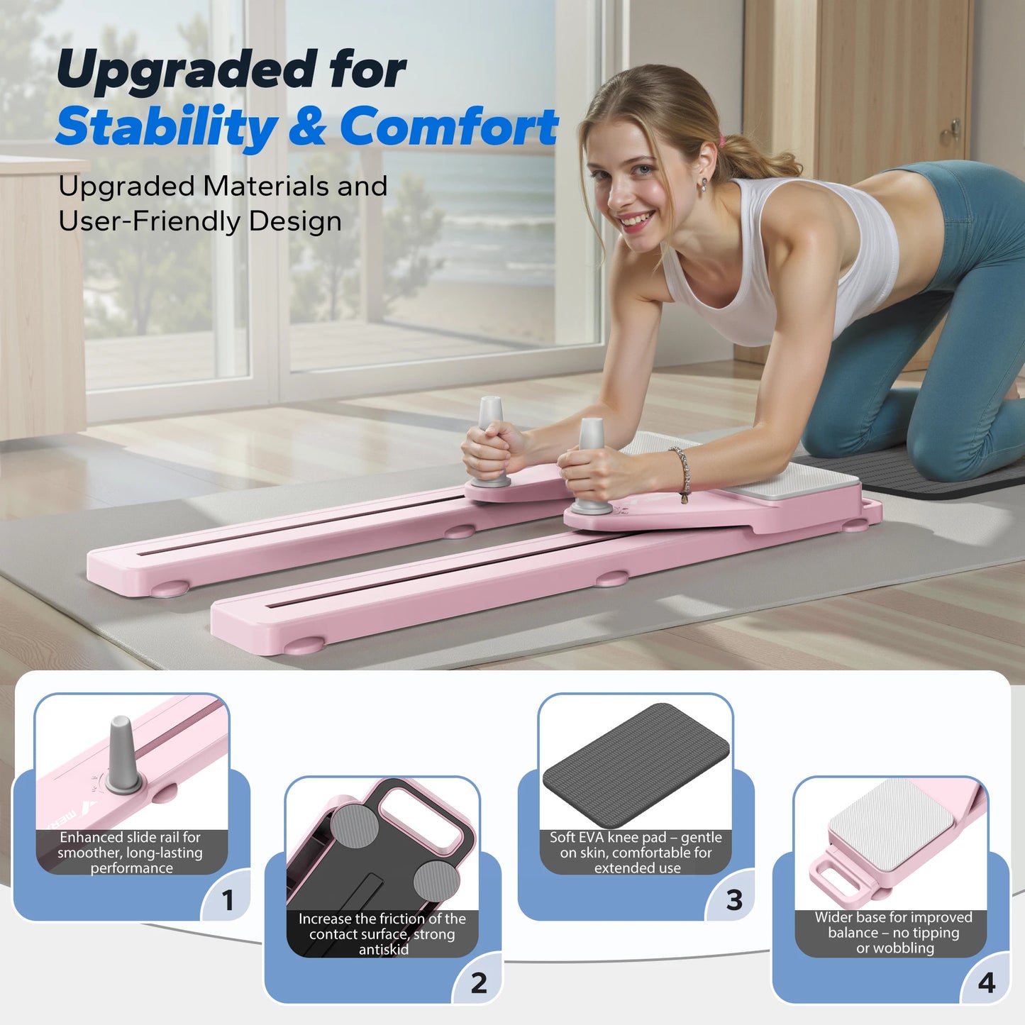 MERACH Detachable Abdominal Pilates Board Trainer With Anti Slip