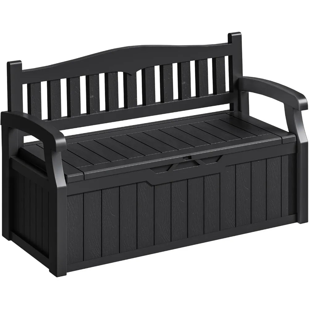 Outdoor Lockable Storage Deck Box Bench With Waterproof UV Resistant