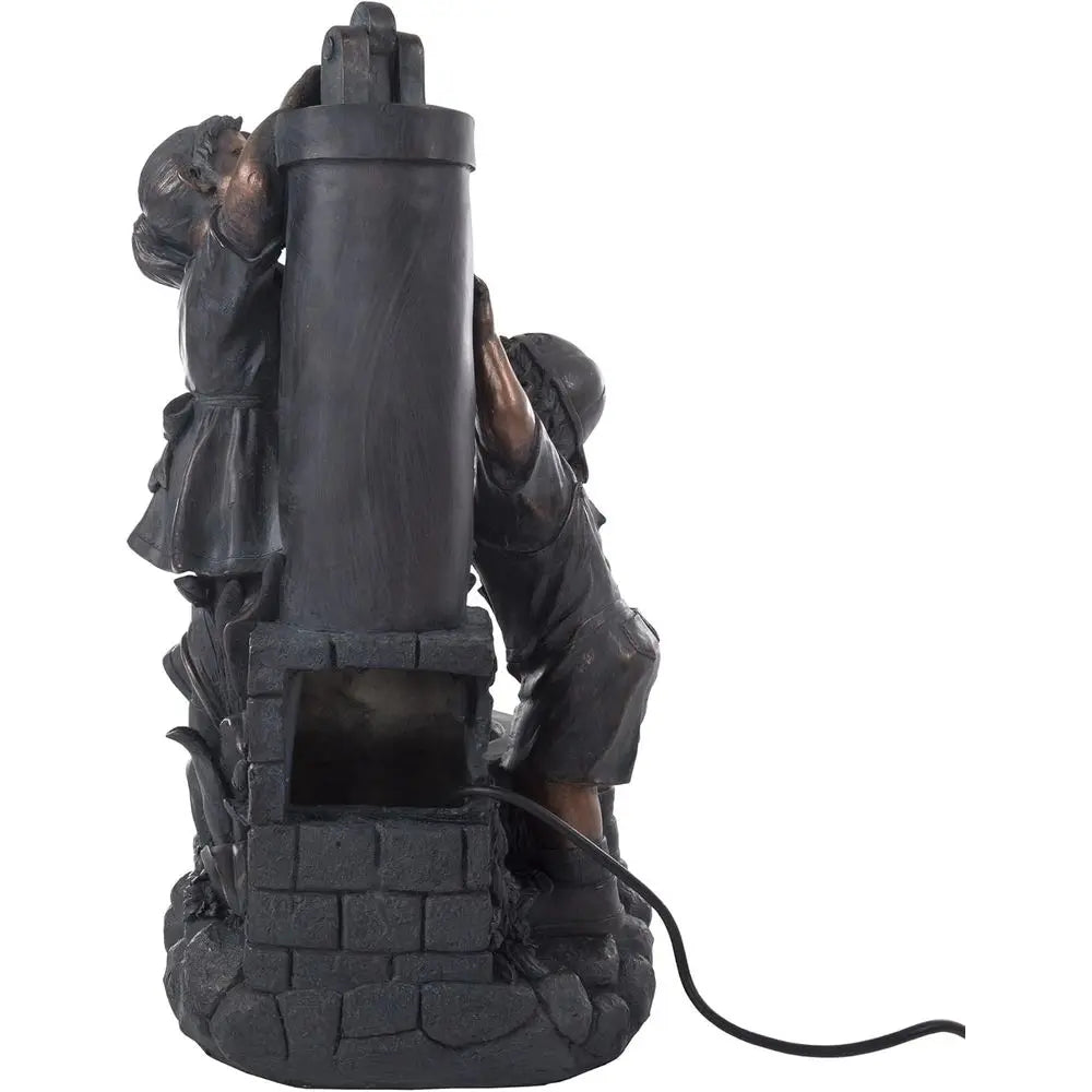 Trademark Global Outdoor Water Fountain With Boy And Girl Soothing Sound