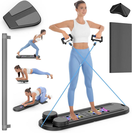 Pilates Board Foldable Reformer Set 7 In 1 Multi Purpose Equipment Ab Trainer