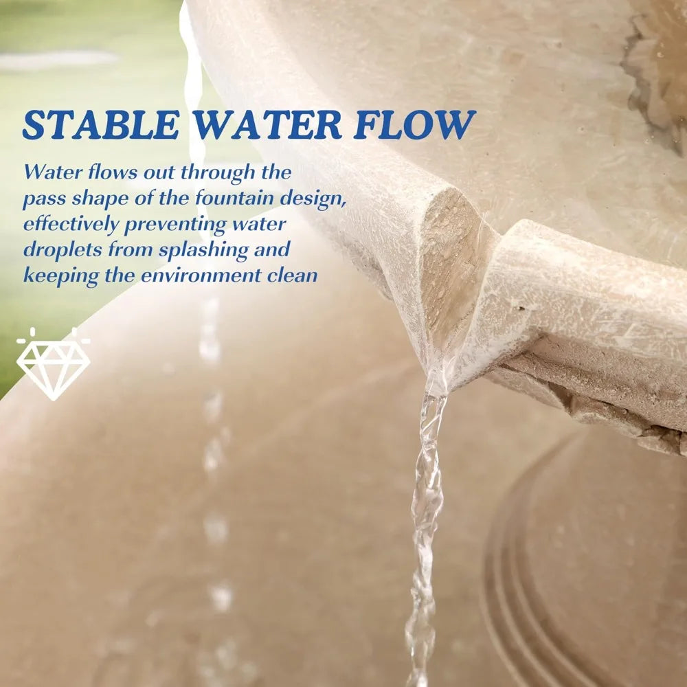 DAFIFY Outdoor Water Fountain Garden Cascading Floor Waterfall