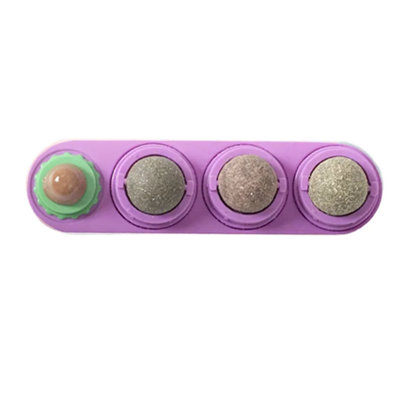 Rotating Catnip Toy For Cats Wall Mount Teeth Cleaning