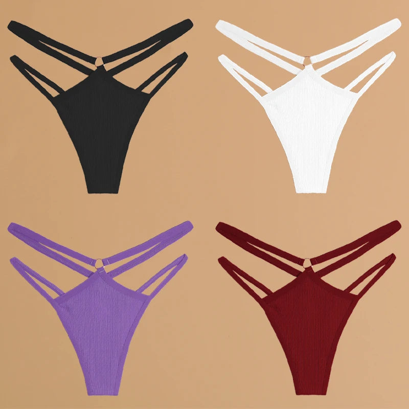 Finetoo Cotton Panties For Women Breathable Low Waist Underwear