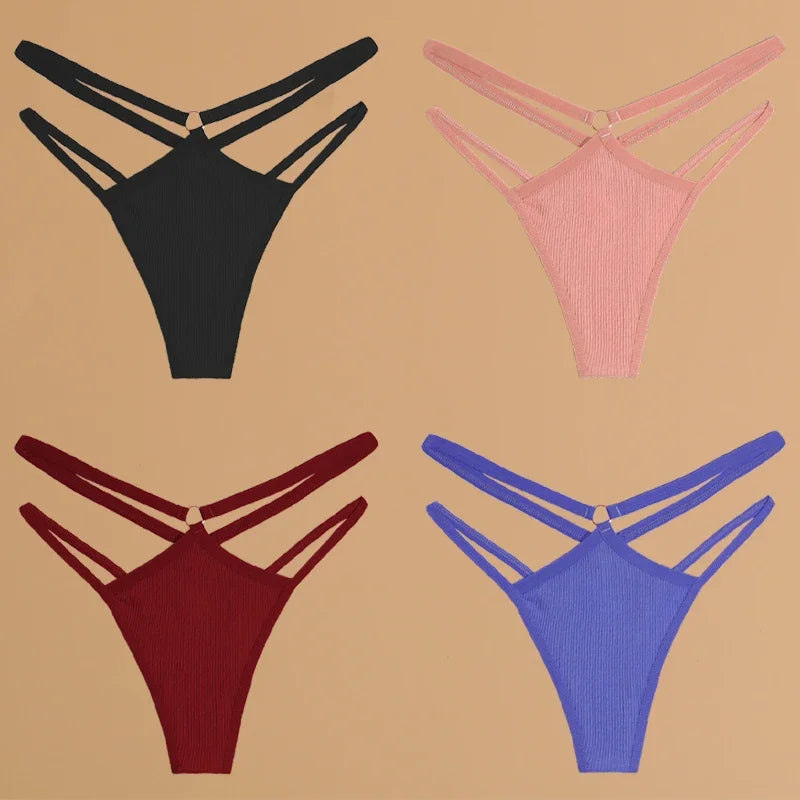 Finetoo Cotton Panties For Women Breathable Low Waist Underwear