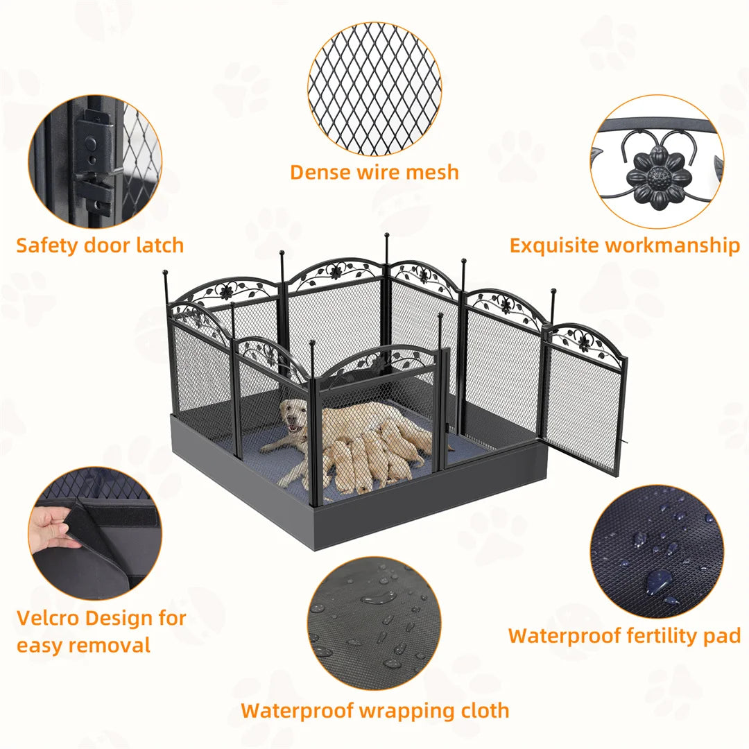 BINGOPAW Heavy Duty Dog Playpen DIY Outdoor Indoor Waterproof Pad
