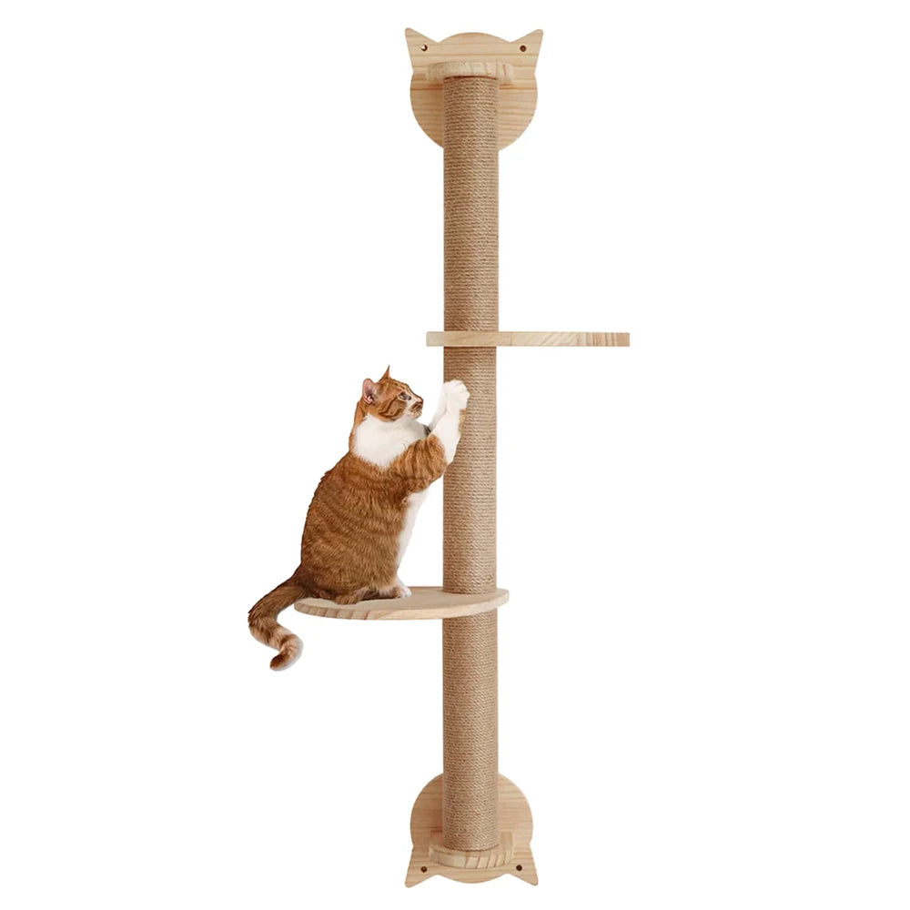 PETRAVEL Cat Tree With Scratching Posts Wall Mounted Hammock For Cats