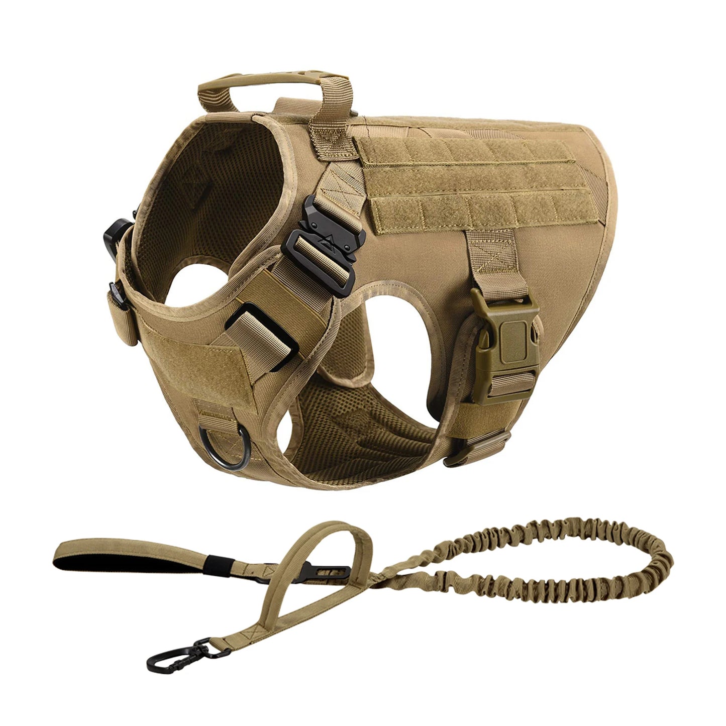 Tactical Dog Harness With Molle Pouches For Medium Large Dogs