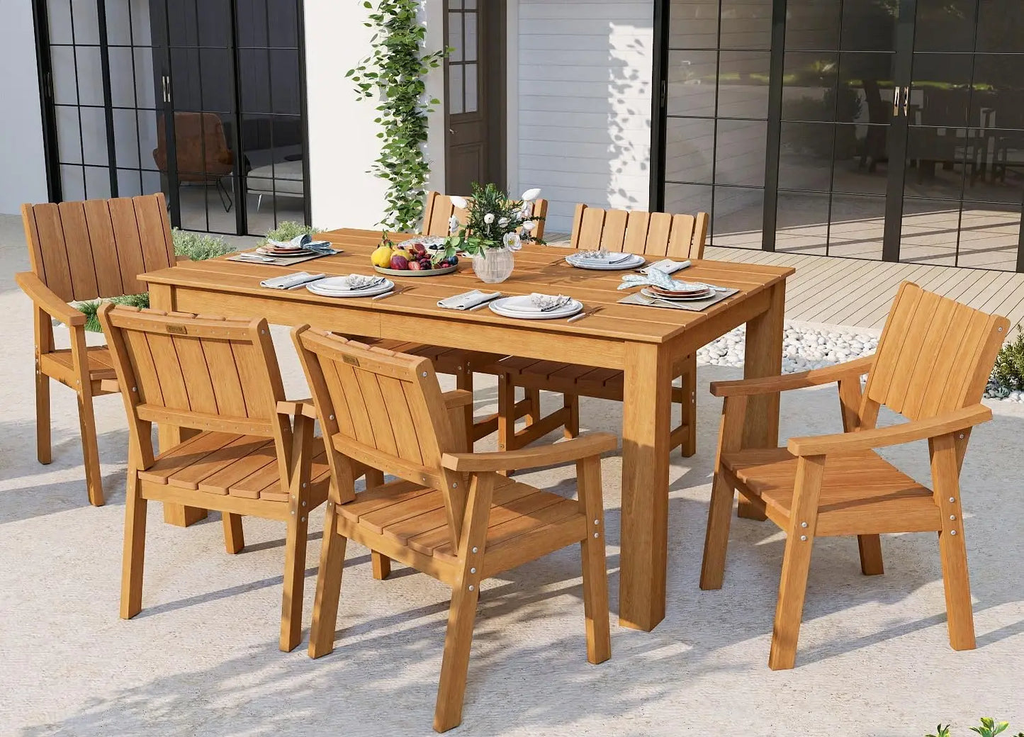 HDPE Outdoor Patio Table And Chairs Set For Dining