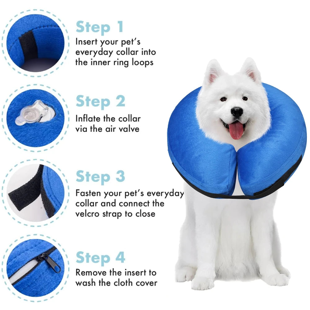 Inflatable Pet Recovery Collar For Dogs And Cats Soft Protective