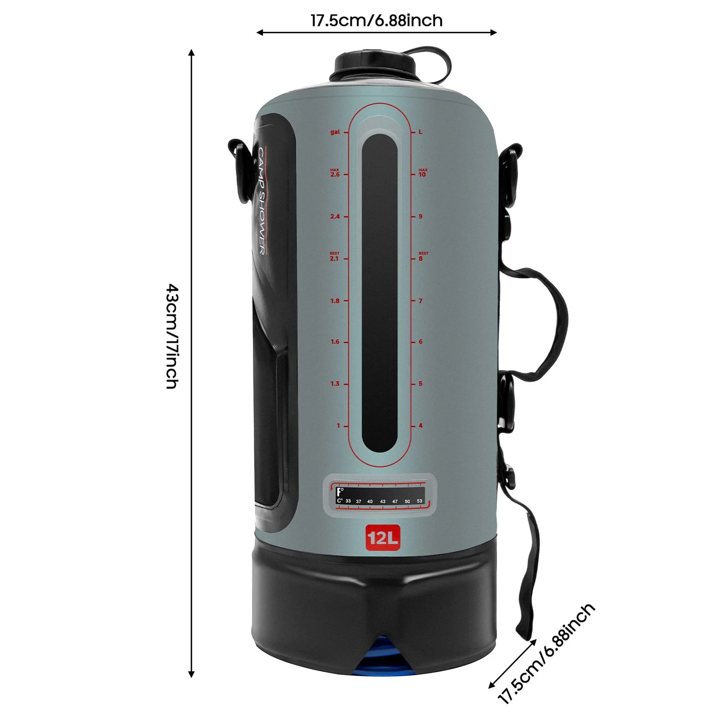 Camping Solar Shower With Pump Portable Shower Bag And Hose