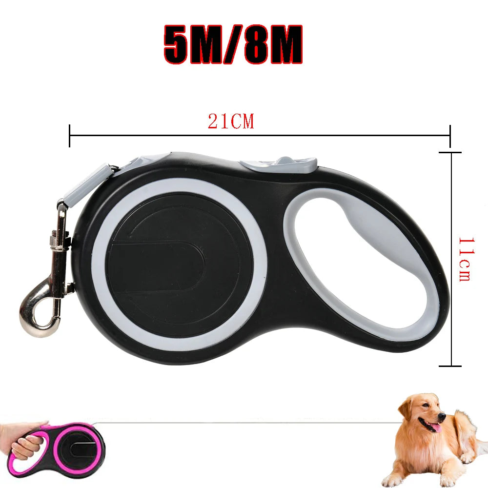 Retractable Dog Leash With Quick Release And Adjustable Nylon