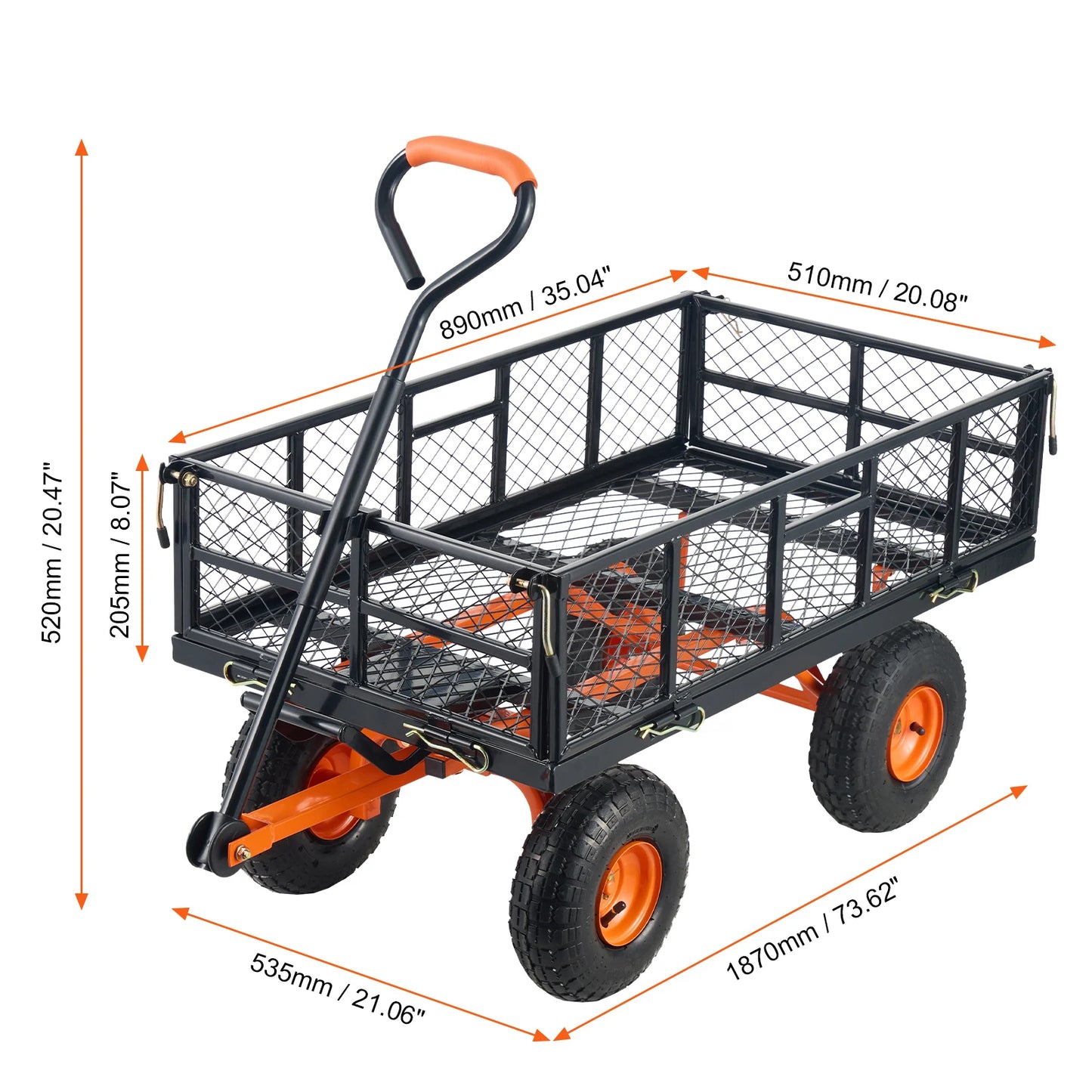 SucceBuy Garden Cart Sturdy Utility Wagon 400 880 Lbs Capacity