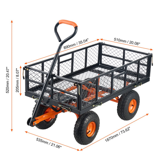 SucceBuy Garden Cart Sturdy Utility Wagon 400 880 Lbs Capacity