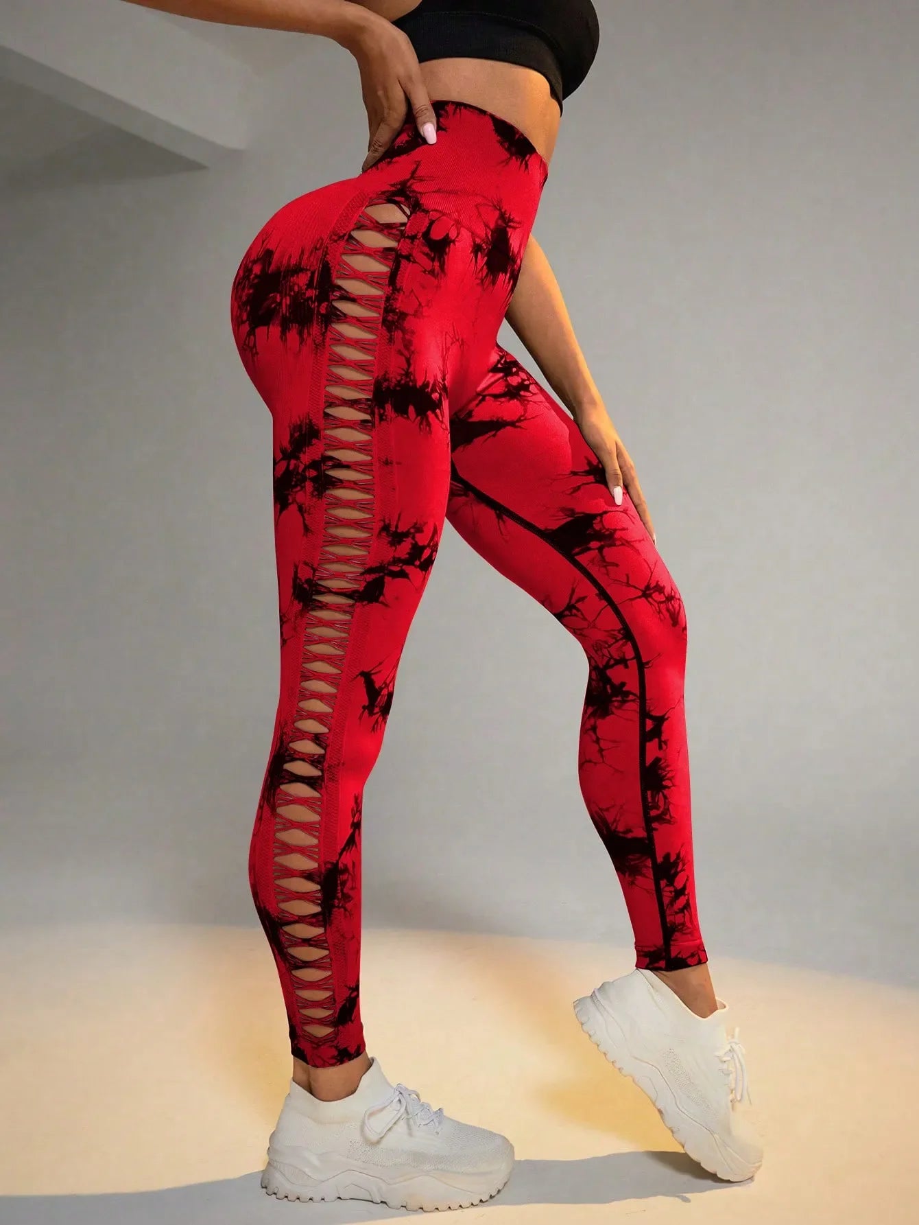 LOOHGHI Seamless High Waist Leggings Yoga Scrunch Butt Lifting Mesh