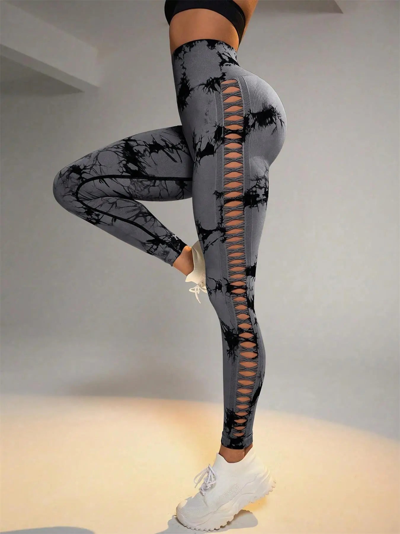 LOOHGHI Seamless High Waist Leggings Yoga Scrunch Butt Lifting Mesh