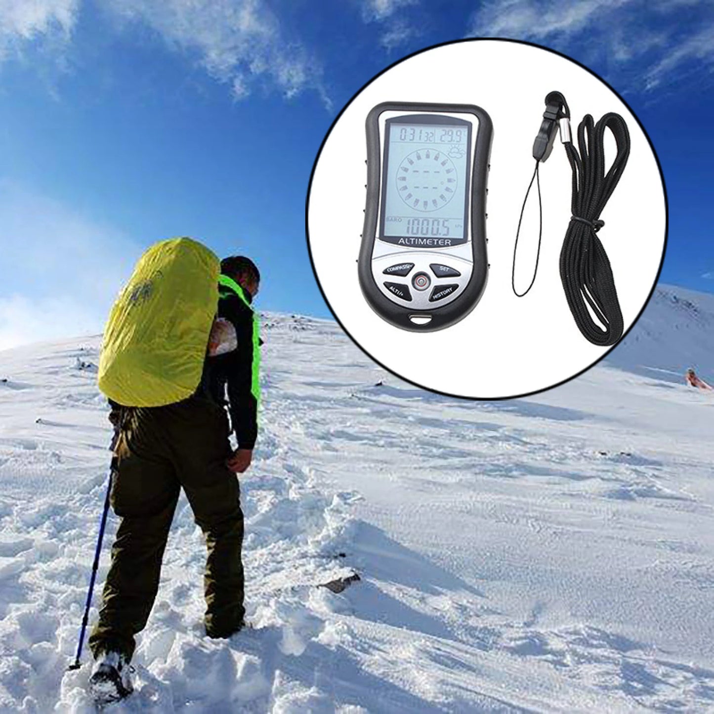8 In 1 Handheld Digital Altimeter Compass Thermometer Barometer Backlight
