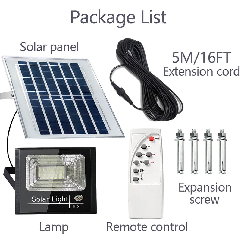 Solar Flood Lights Outdoor Remote Security Light Dusk To Dawn