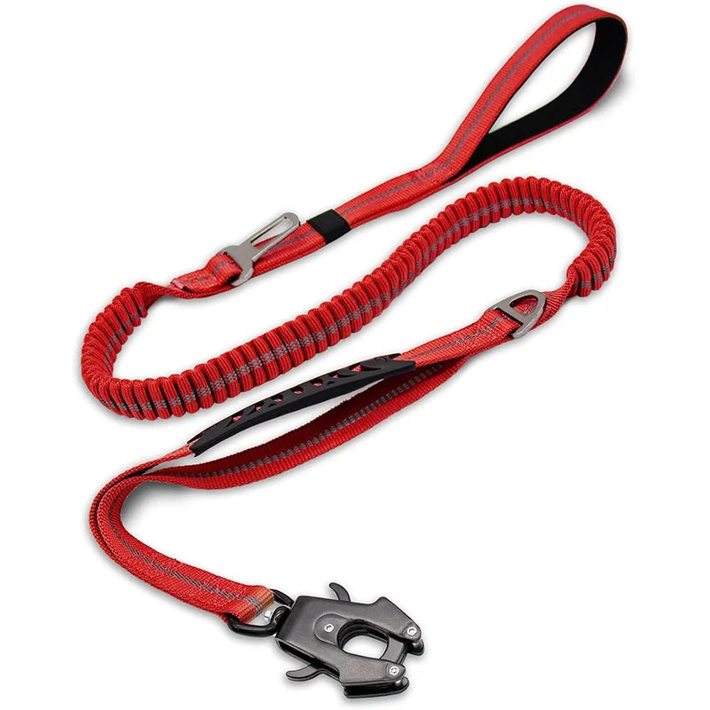 Reflective Shock Absorbing Dog Leash With Car Seatbelt No Pull