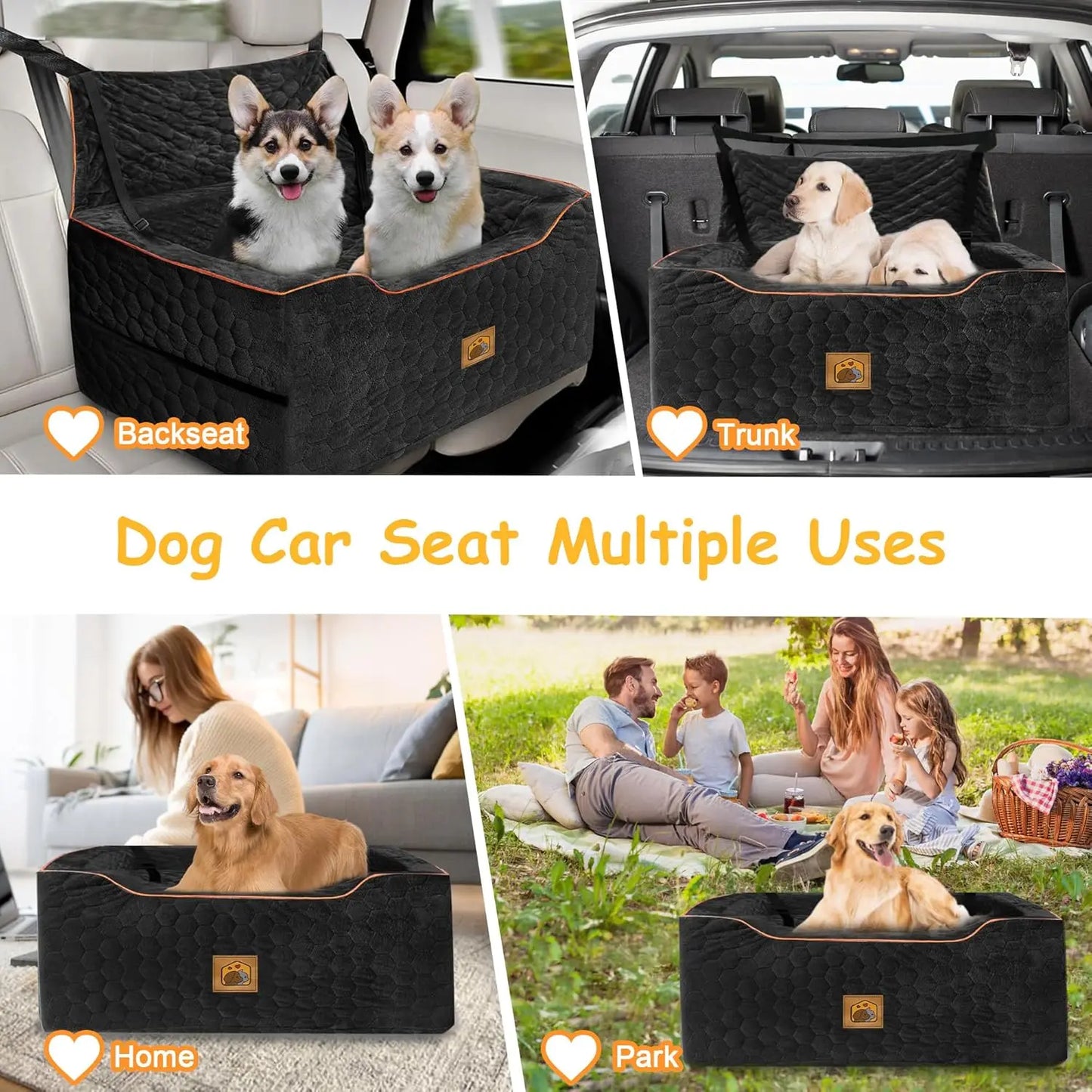 Dog Car Seat For Medium Large Dogs Washable Booster Seat