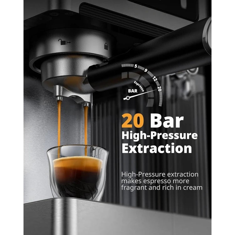 Espresso Cappuccino Machine 20 Bar Dual Boiler 3 In 1 Automatic Milk Frother