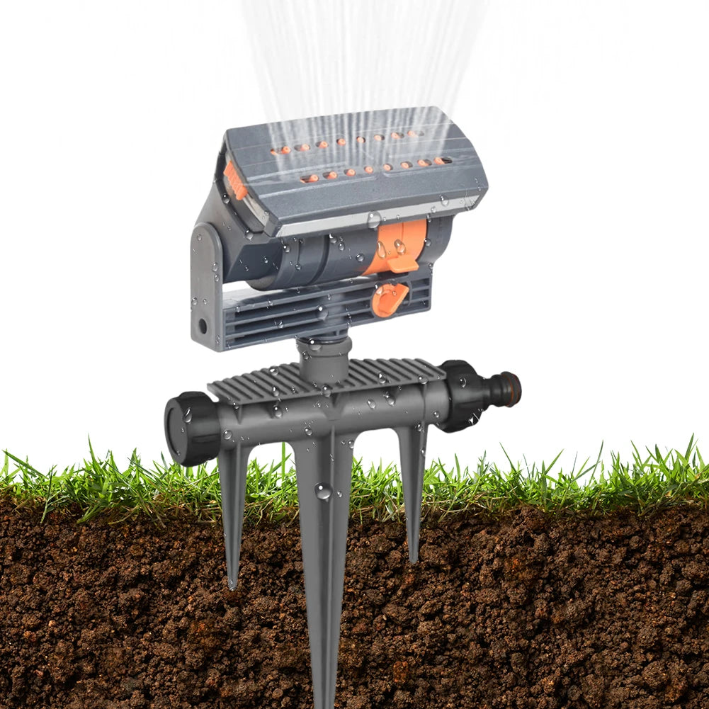Oscillating Lawn Sprinkler 16 Nozzles Adjustable Flow