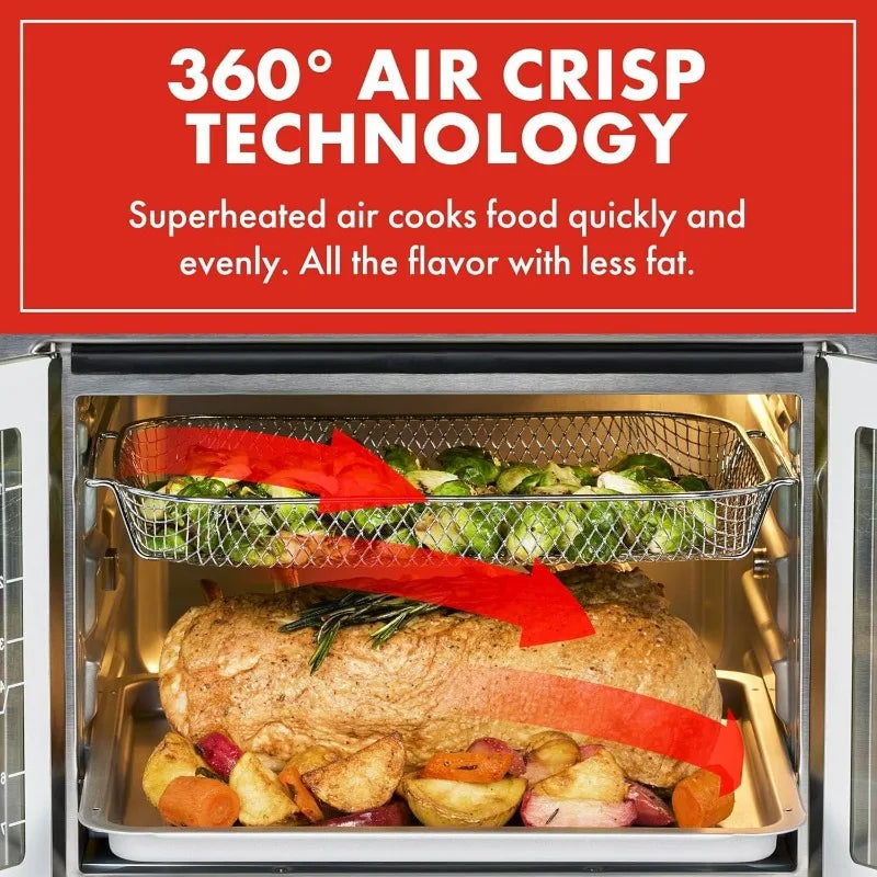 French Door Air Fryer Toaster Oven 24 Functions Digital Controls