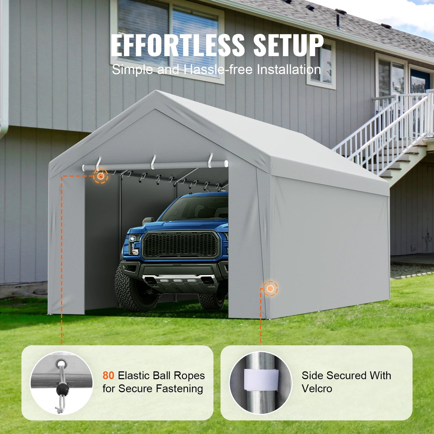 SucceBuy Carport Replacement Canopy Cover Heavy Duty Waterproof UV Protected