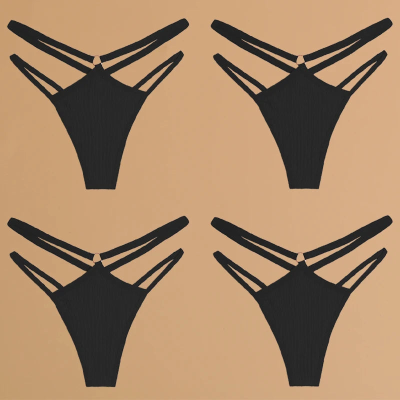 Finetoo Cotton Panties For Women Breathable Low Waist Underwear
