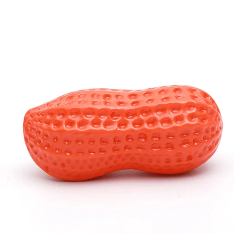Dog Peanut Squeaking Chew Toy TPR Interactive Dental Cleaning